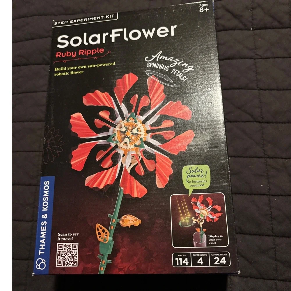 Thames & Kosmos SolarFlower Ruby Ripple STEM Robotic Solar Powered Flower Kit